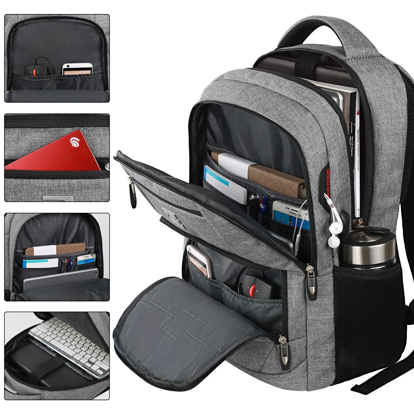 Laptop Backpack with USB Charging & Headphone Port
