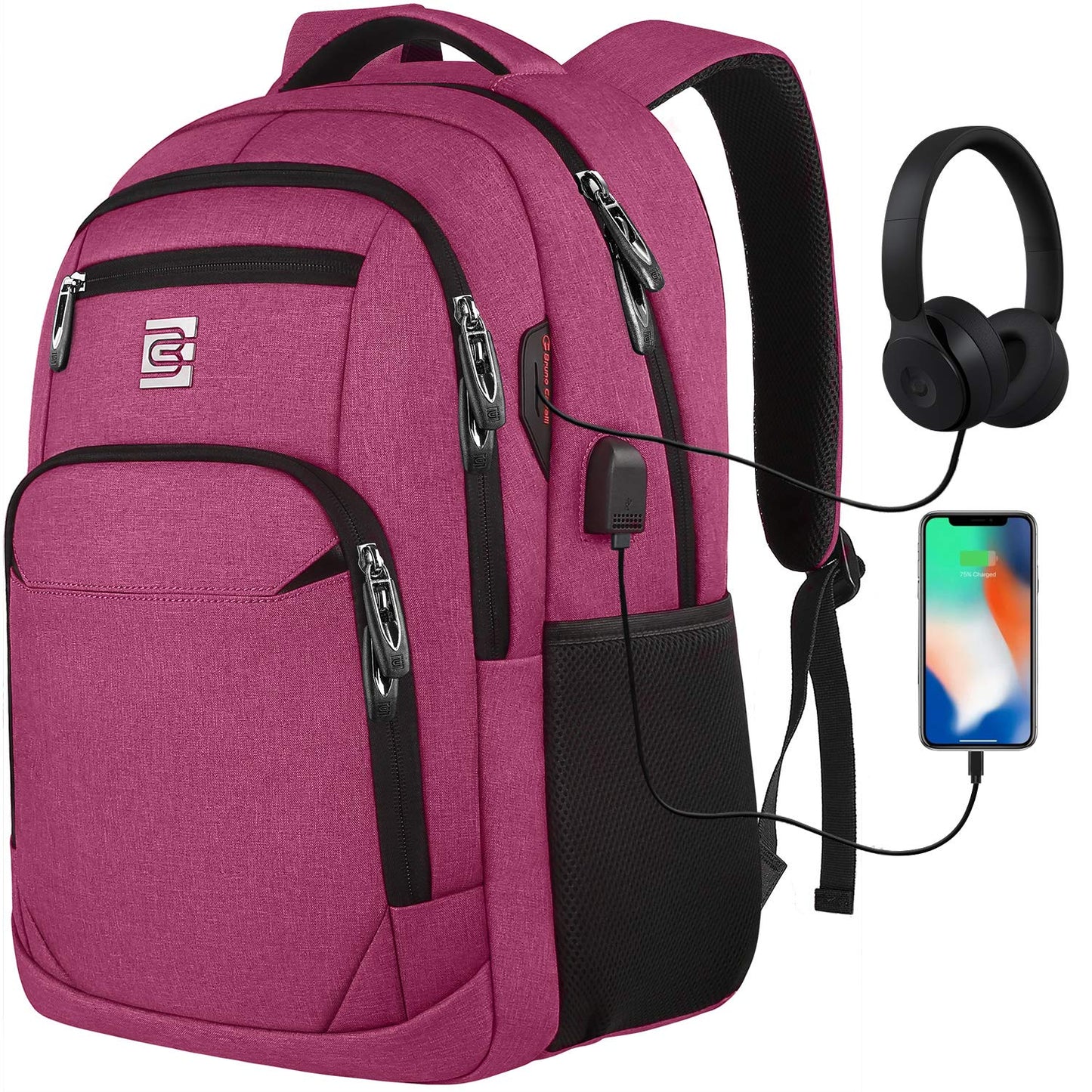Laptop Backpack with USB Charging & Headphone Port