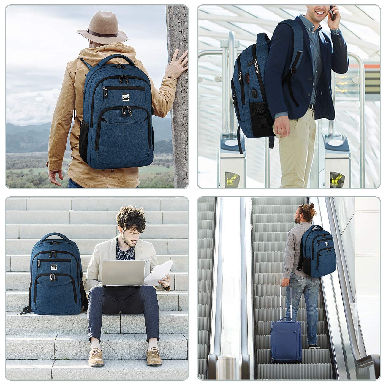Laptop Backpack with USB Charging & Headphone Port