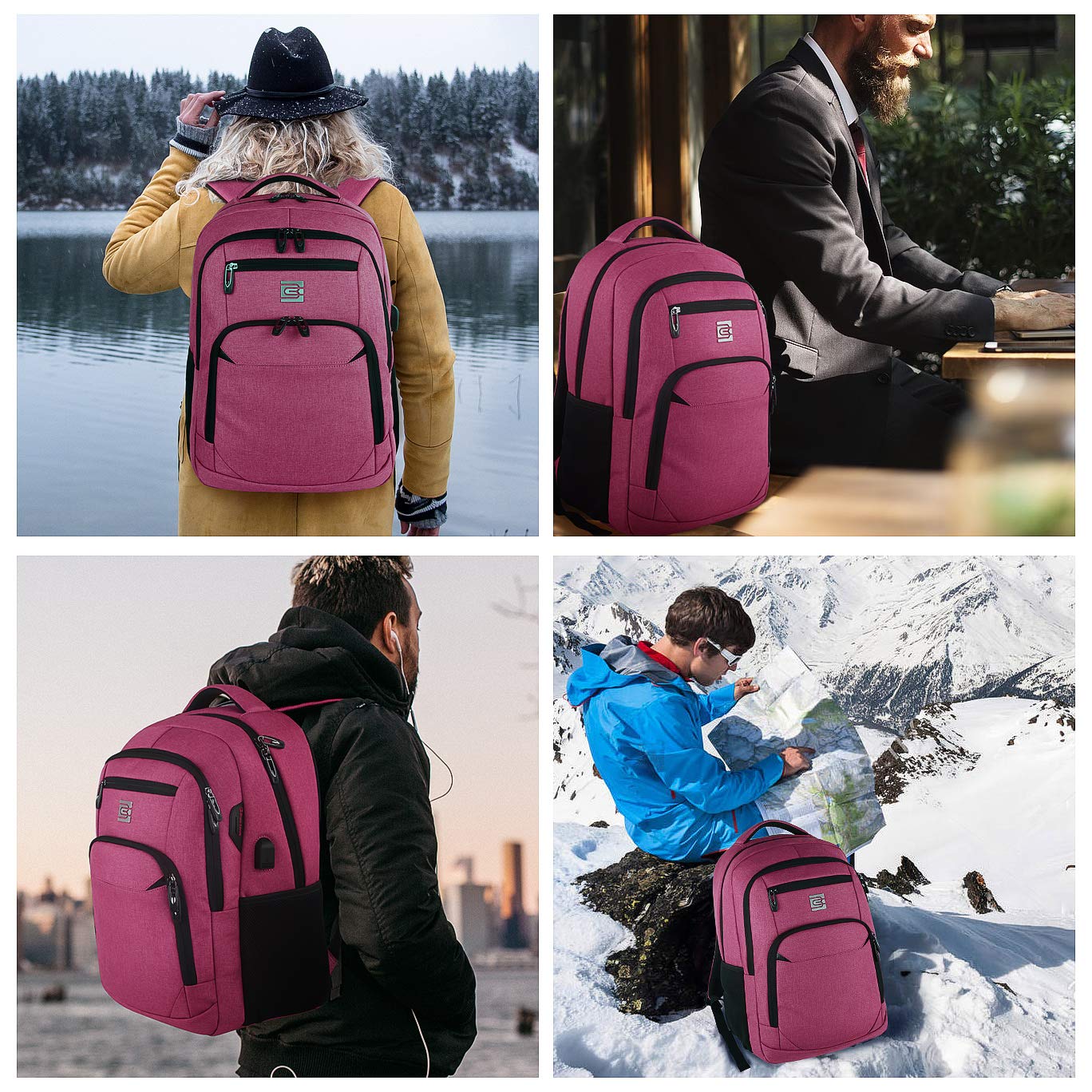 Laptop Backpack with USB Charging & Headphone Port