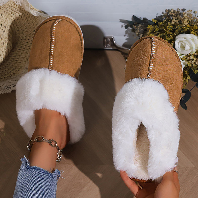 Warm Anti-Skid Flat Fur Slippers