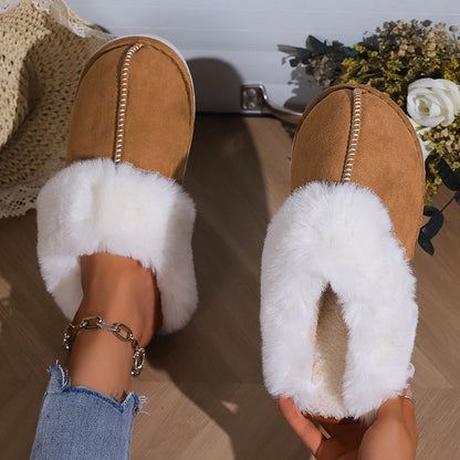 Warm Anti-Skid Flat Fur Slippers