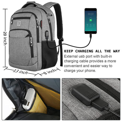 Laptop Backpack with USB Charging & Headphone Port