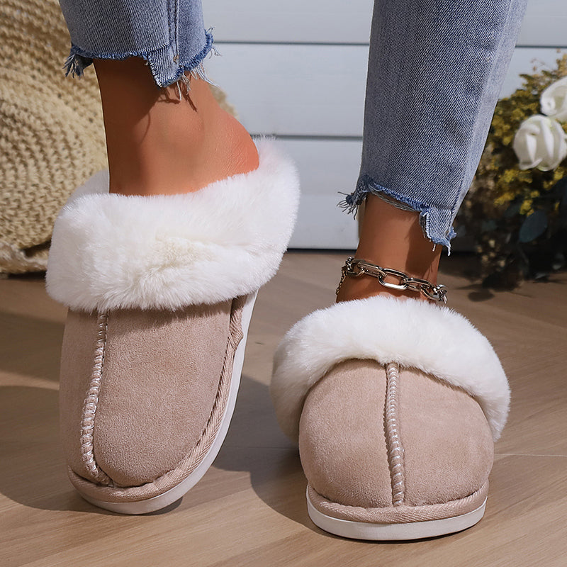 Warm Anti-Skid Flat Fur Slippers